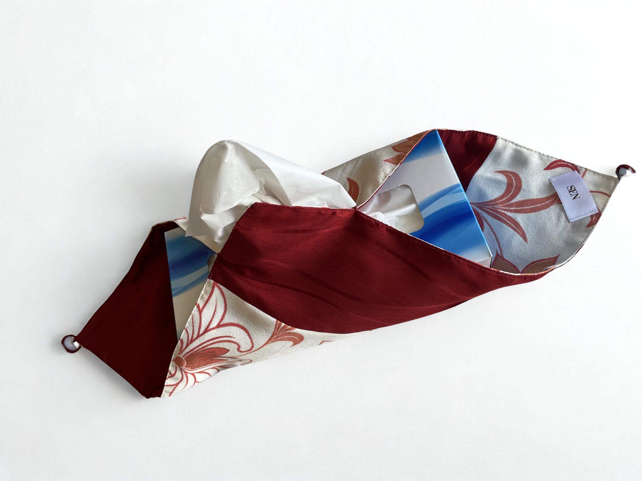 【一点もの】正絹のボックスティッシュケース｜包み布デザイン｜和柄｜新築祝い/母の日 | 3枚目