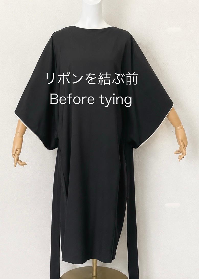 【一点もの】着物リメイク ブラックワンピース|振袖シルクをあしらった手仕立てのデザイナードレス | 5枚目